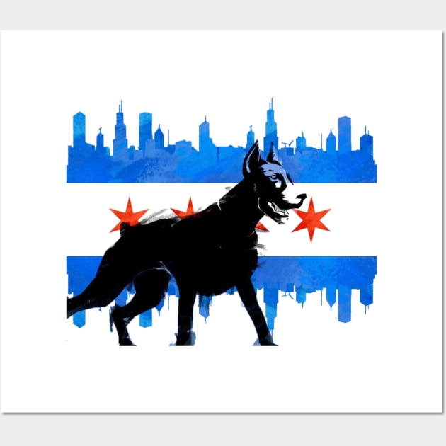 Chicago Doberman Wall Art by TriHarder12